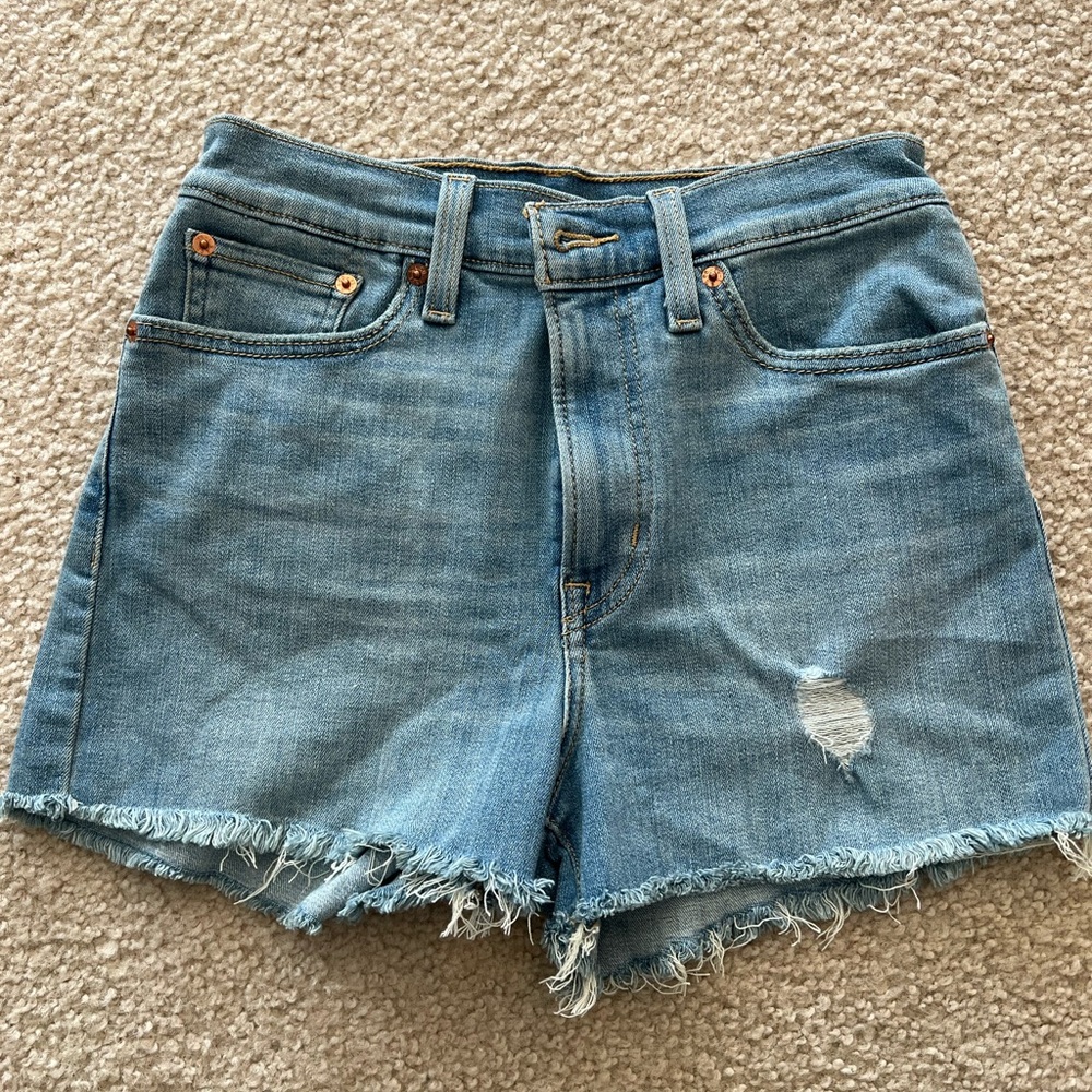 Levi's Light Blue Distressed Jean Shorts